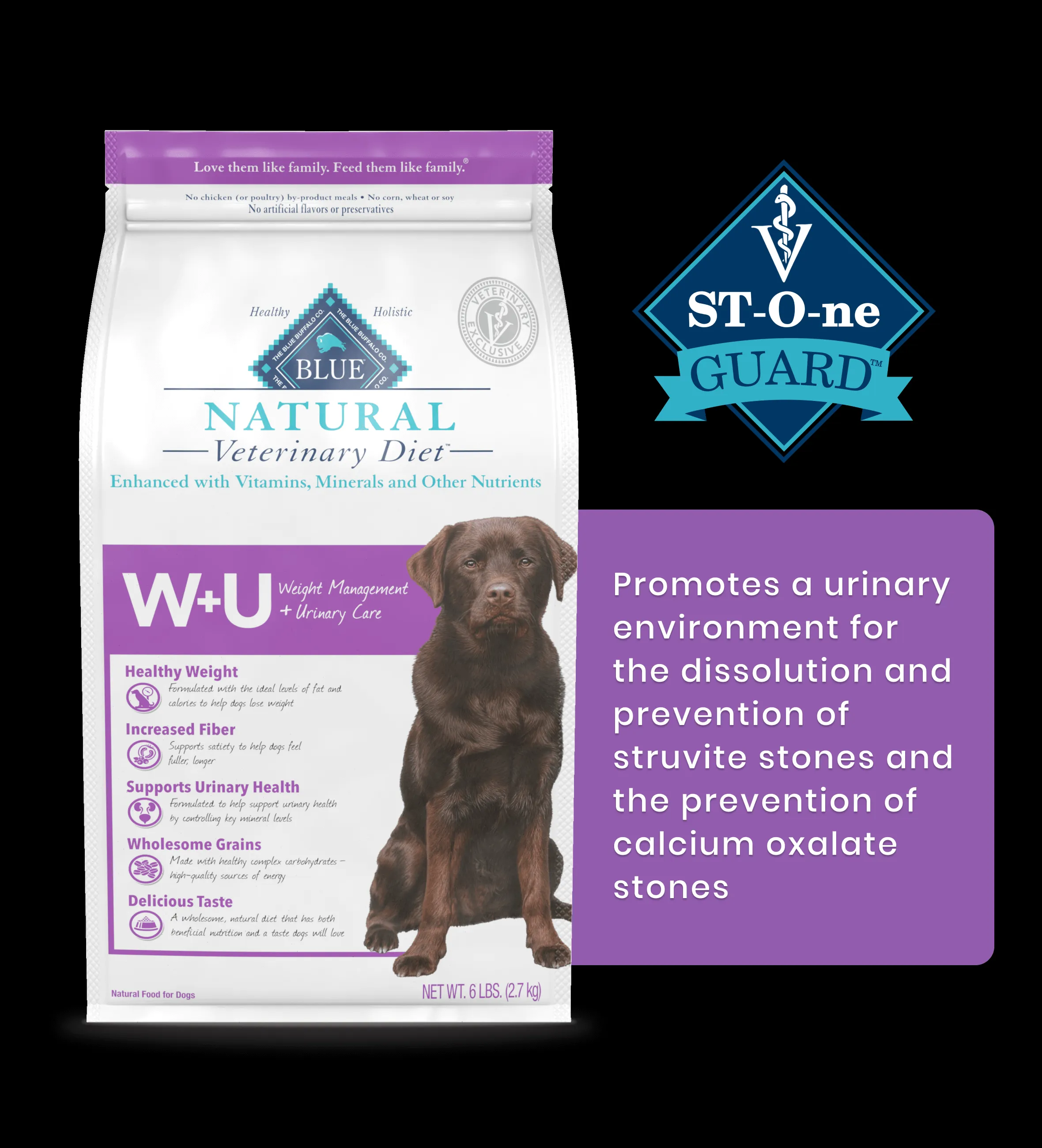 Main product image of Blue Buffalo Natural Veterinary Diet W+U Weight Management + Urinary Care dry dog food