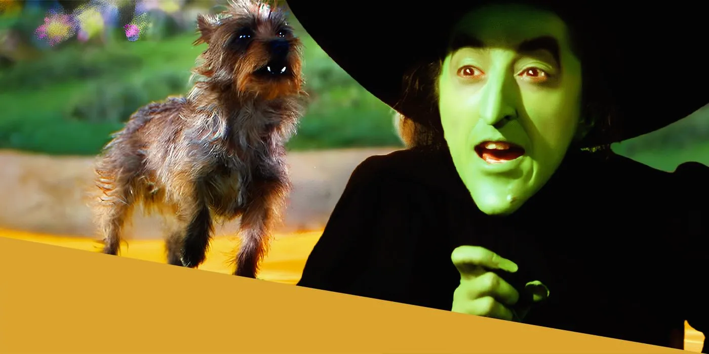 Margaret Hamilton as the Wicked Witch and Toto in the Wizard of Oz