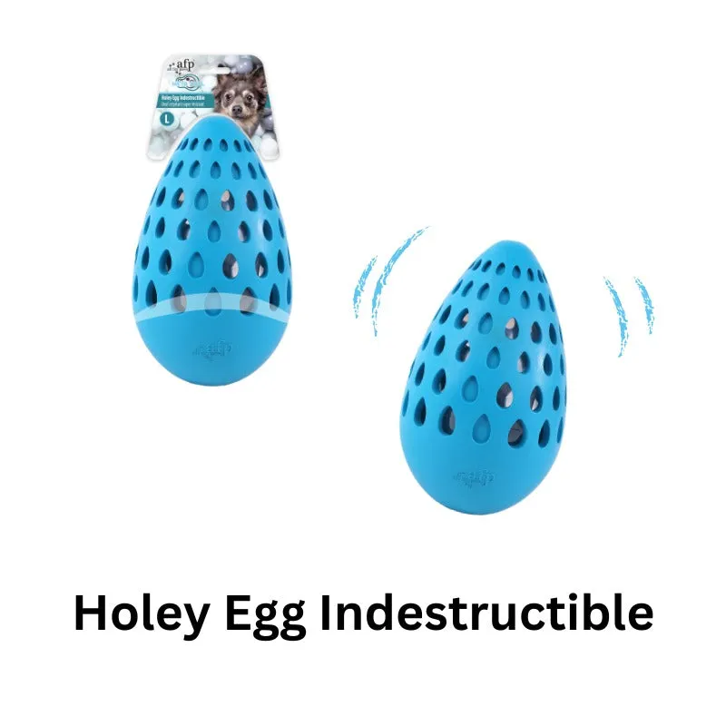 Meta Ball Holey Egg Indestructible, an unpredictable and durable chew toy