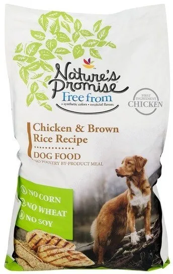 Nature’s Promise Chicken and Brown Rice Dog Food packaging from the recall announcement