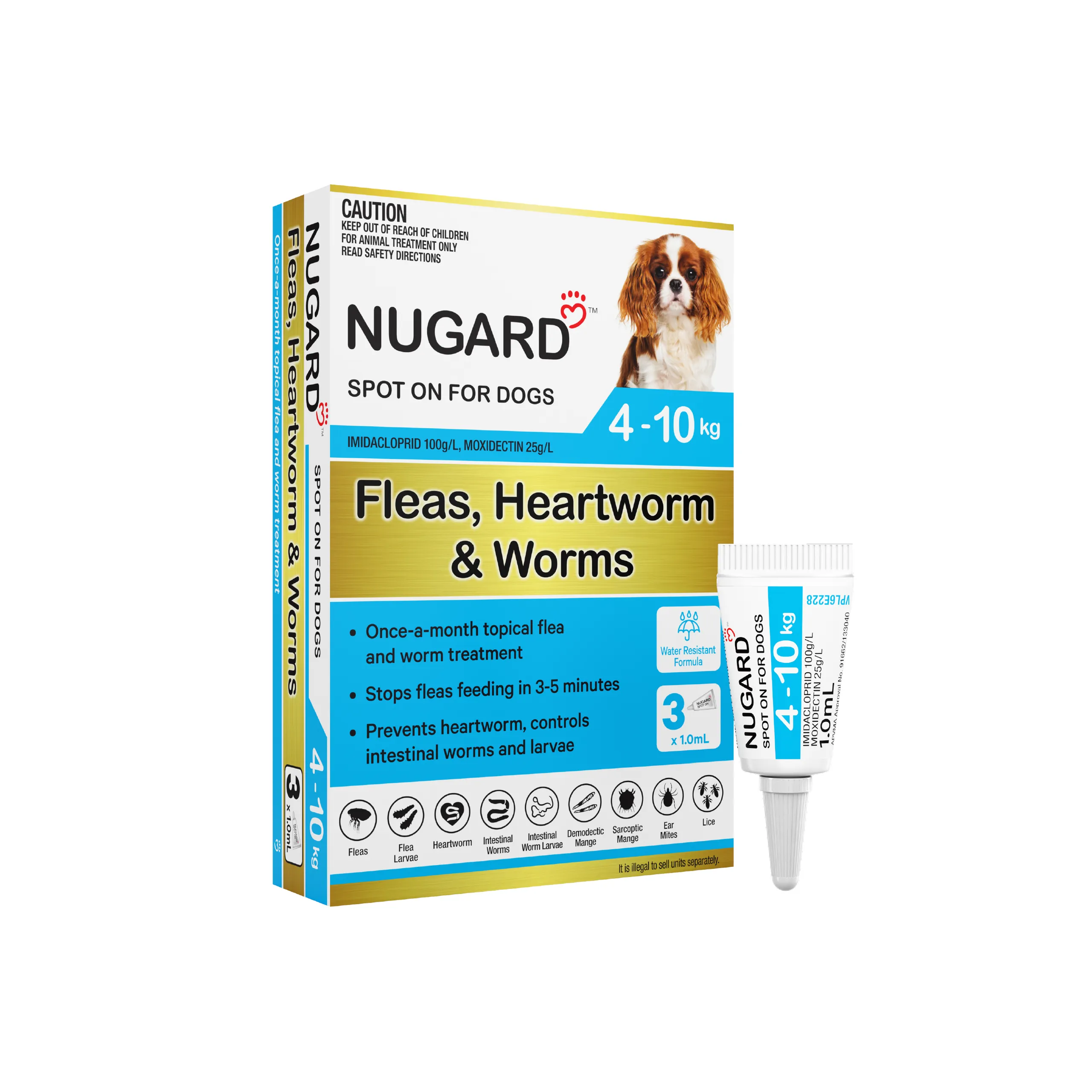 Nugard aqua 3-dose tube for small dogs 8.8-22 lbs