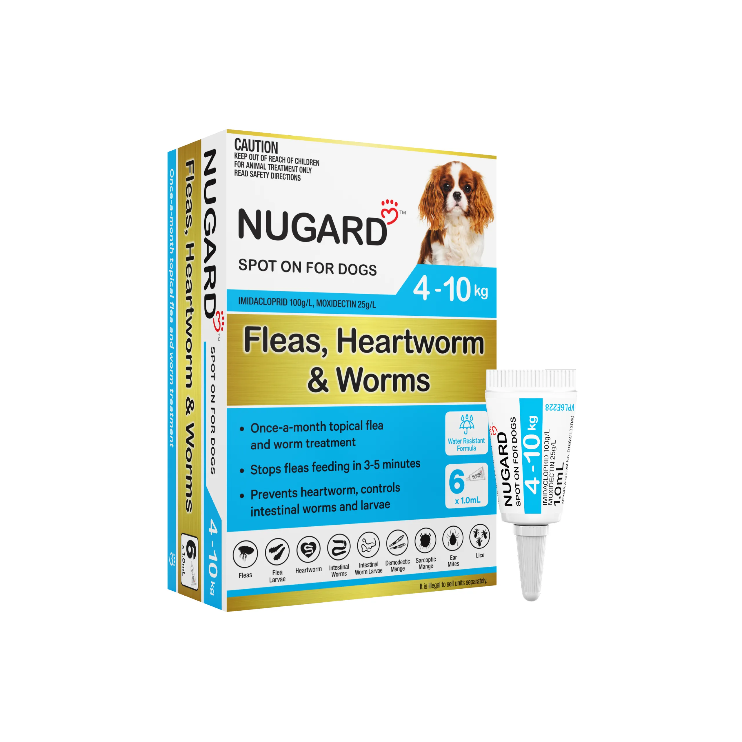 Nugard aqua 6-dose tube for small dogs 8.8-22 lbs