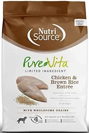 NutriSource PureVita limited ingredient dry dog food packaging