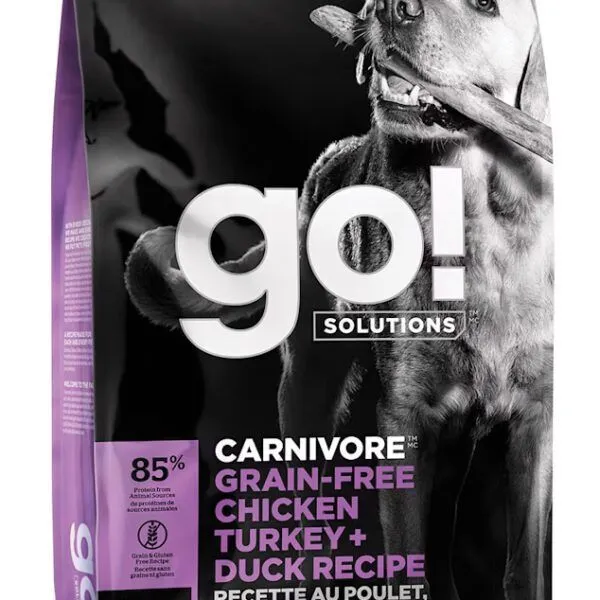 Petcurean Go! Solutions Carnivore Grain Free Chicken, Turkey + Duck Senior Recipe dry dog food