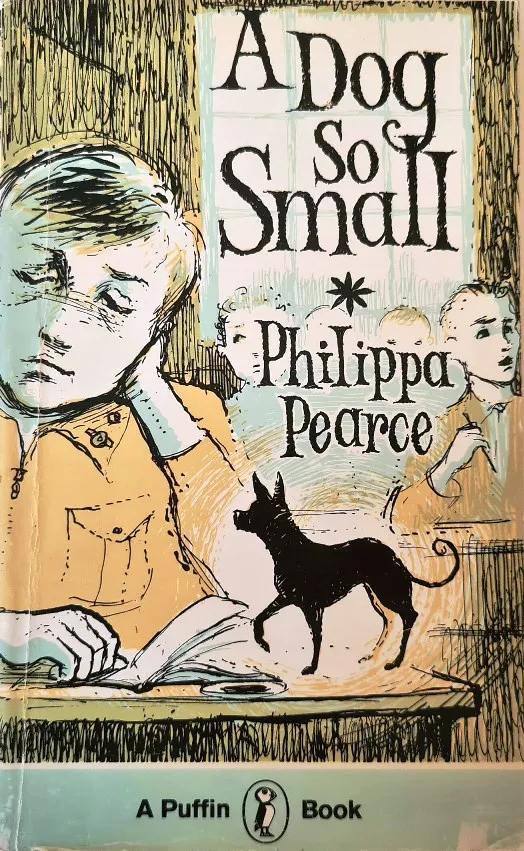 Philippa Pearce's "A Dog So Small" book cover featuring a boy and a small dog