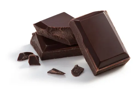 Pieces of dark chocolate, a well-known toxic food for dogs
