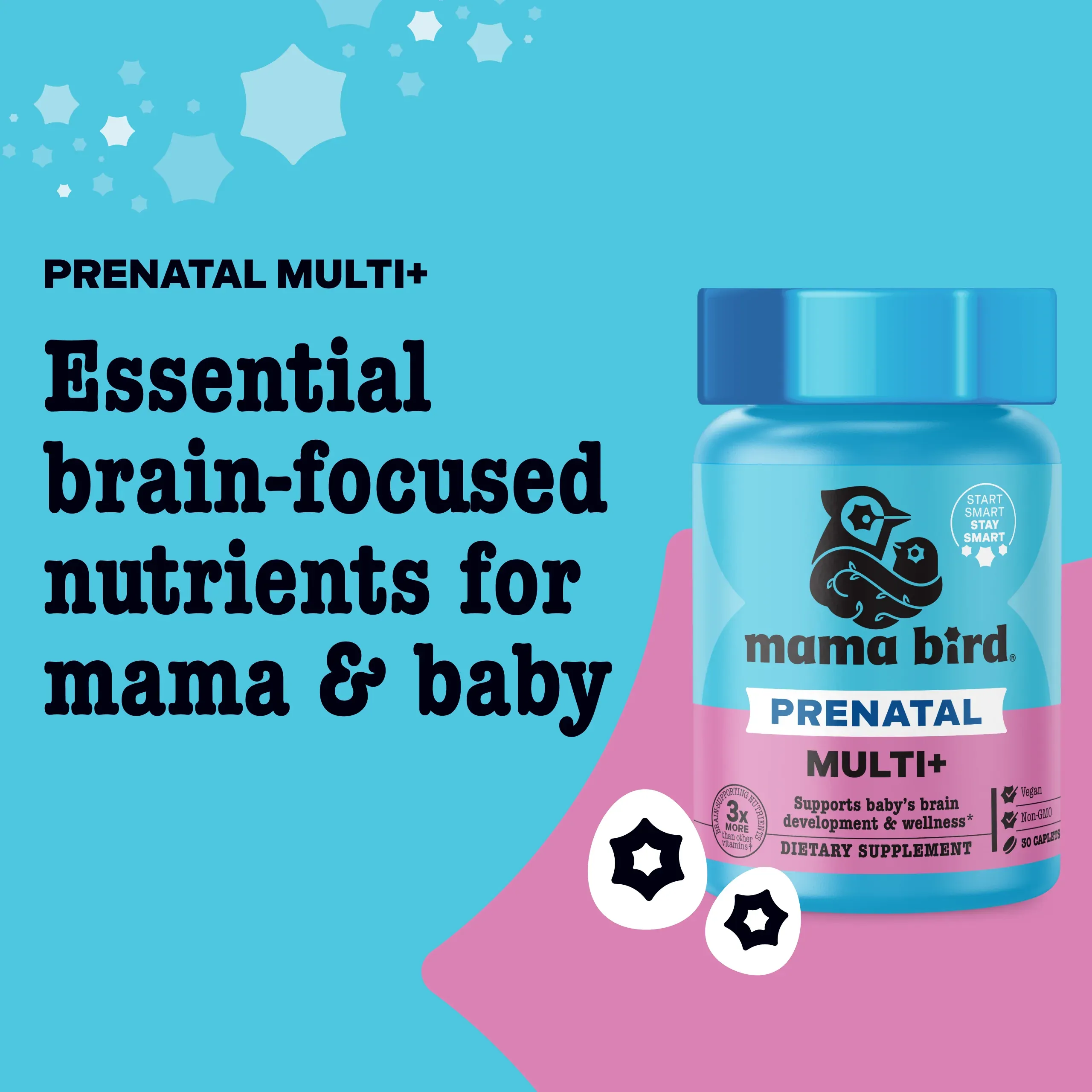Product lifestyle shot of Prenatal Multi+ caplets