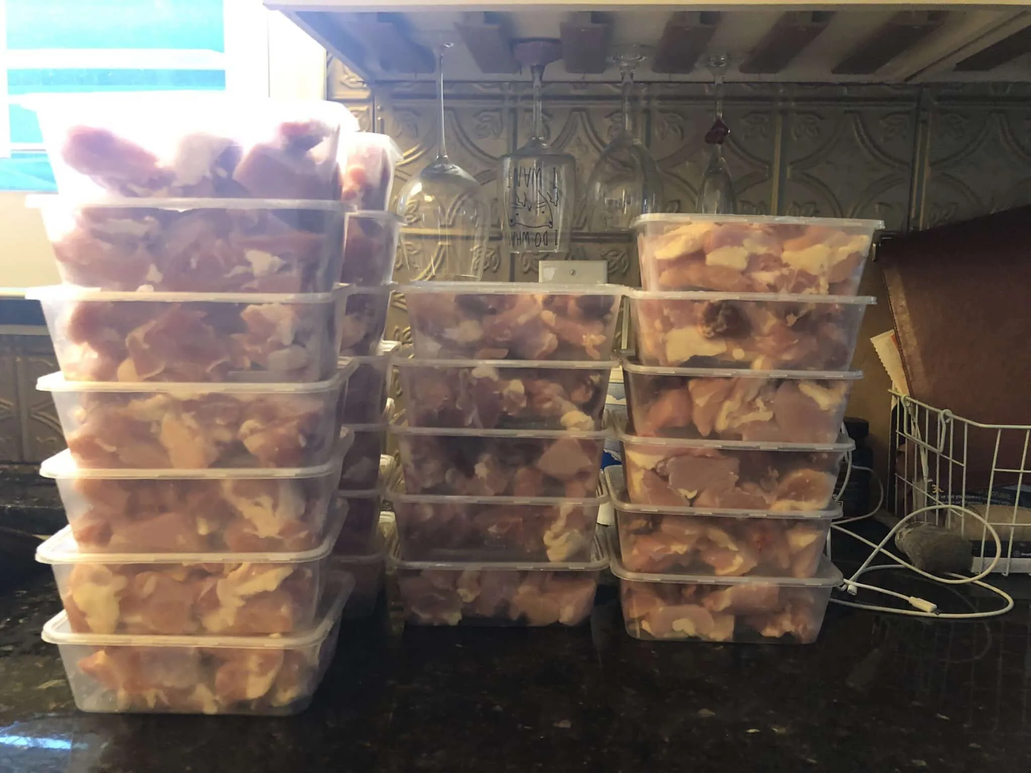 Raw diet preparation for Maine Coon cats.