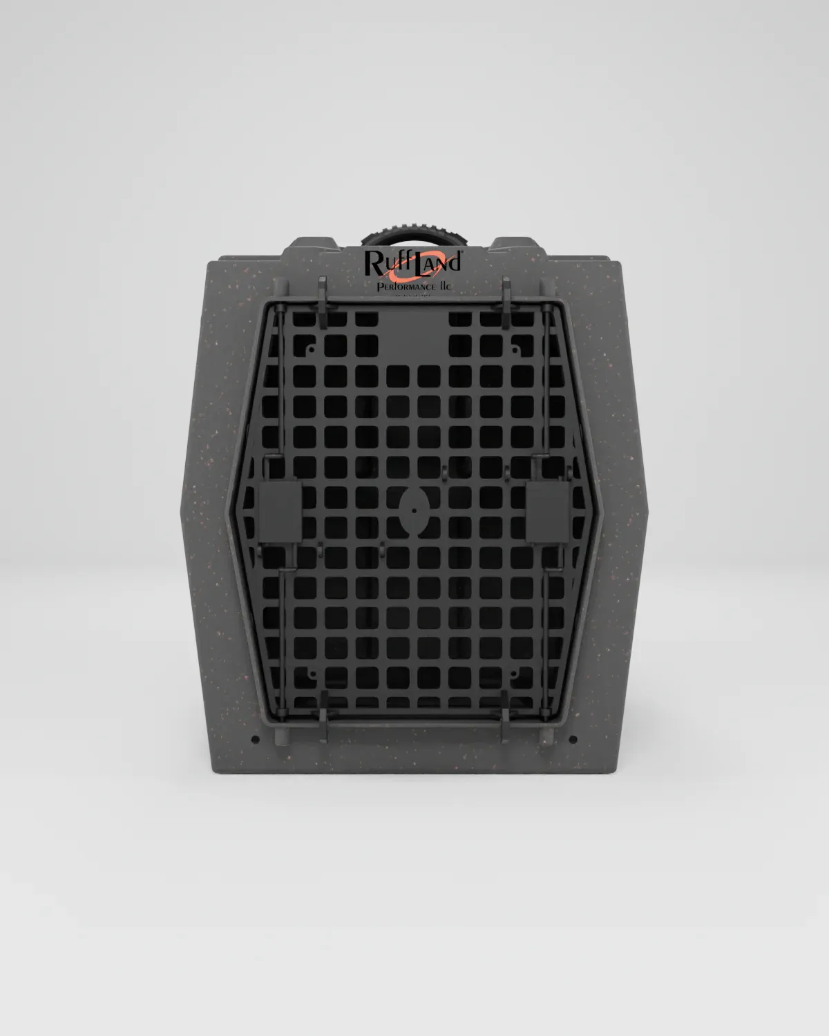 RuffLand Backseat Rider kennel front view with door closed