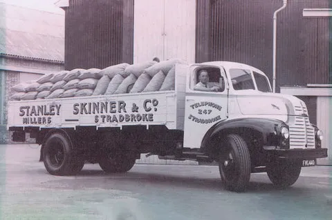 Skinner's delivery truck, representing the company's long history and distribution.
