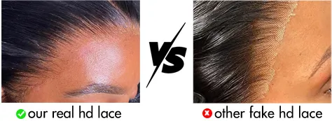 Soft HD lace melting into skin effect