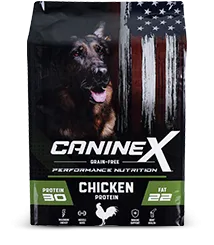 Sportmix CanineX Chicken Meal dry dog food in packaging.