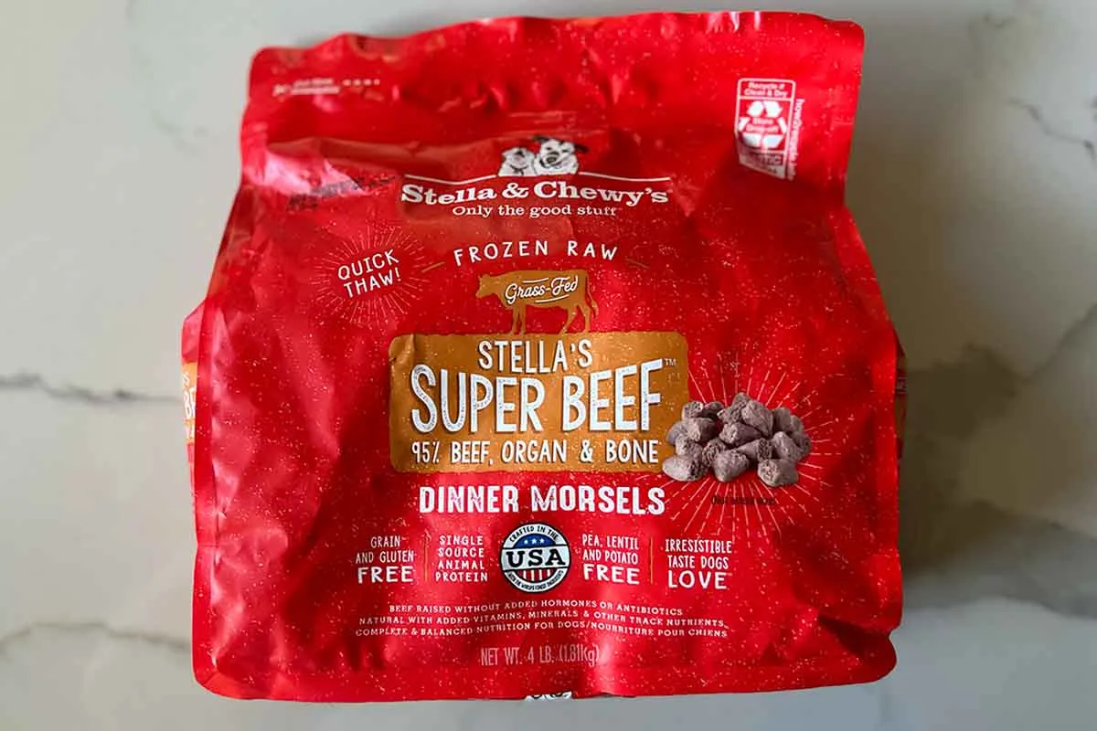 Stella & Chewy's raw dinner morsels in their product packaging