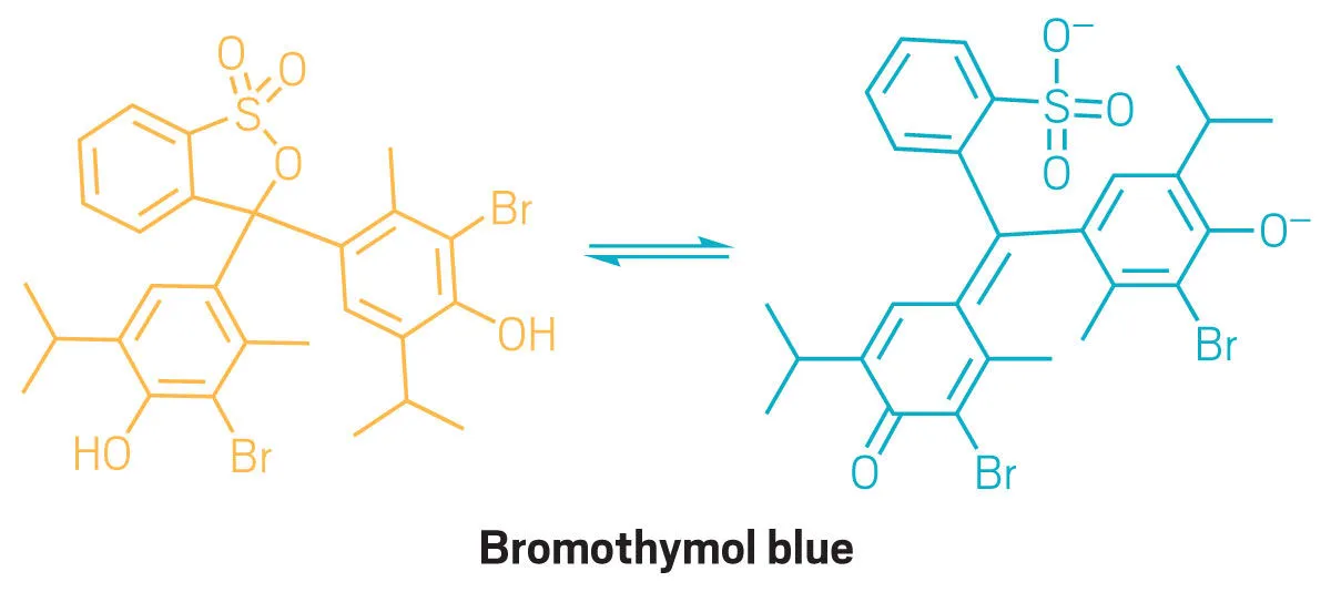 Structure of Bromothymol blue indicator.