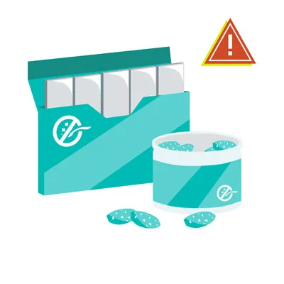 Sugar-free gum and candies, highlighting the hidden danger of xylitol for dogs.