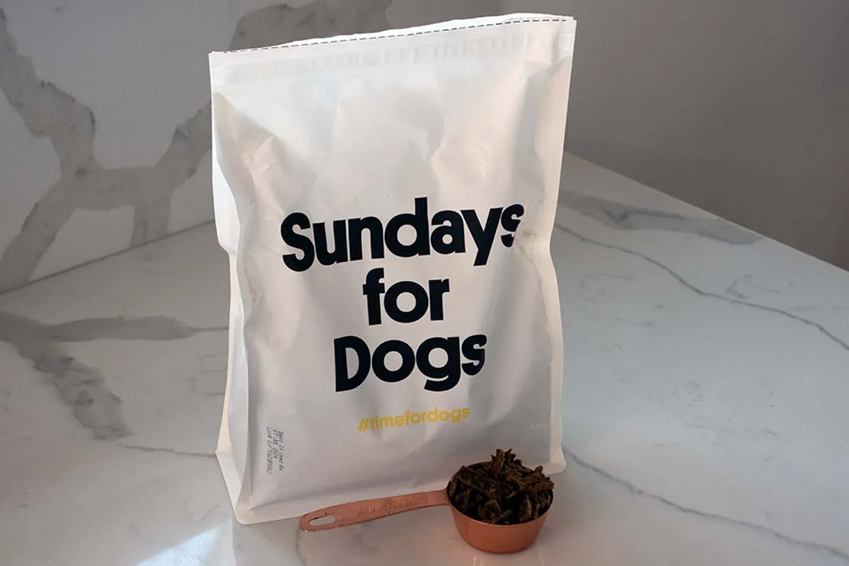 Sundays For Dogs air-dried dog food, showing its texture