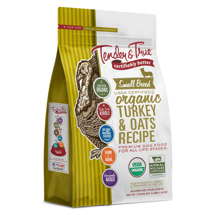 Tender and True Small Breed Organic Turkey & Oats Recipe dry dog food