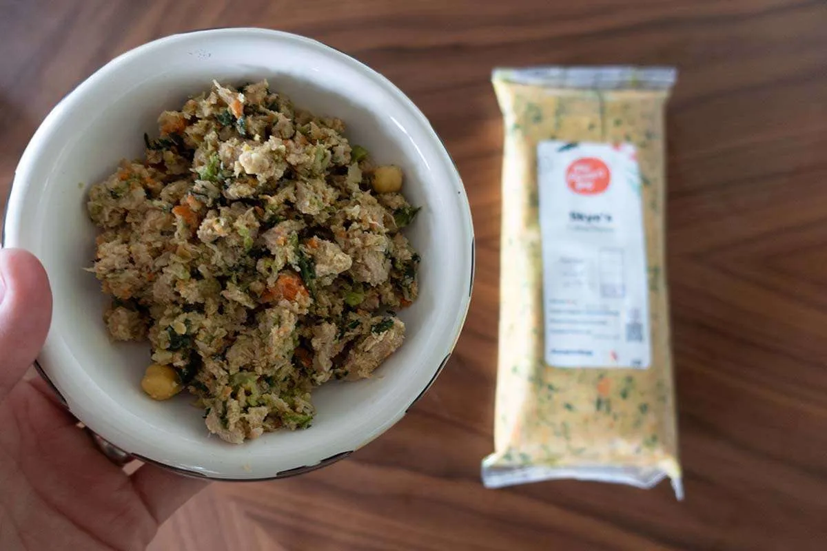 The Farmer's Dog food, a fresh and wholesome meal, served in a dog bowl