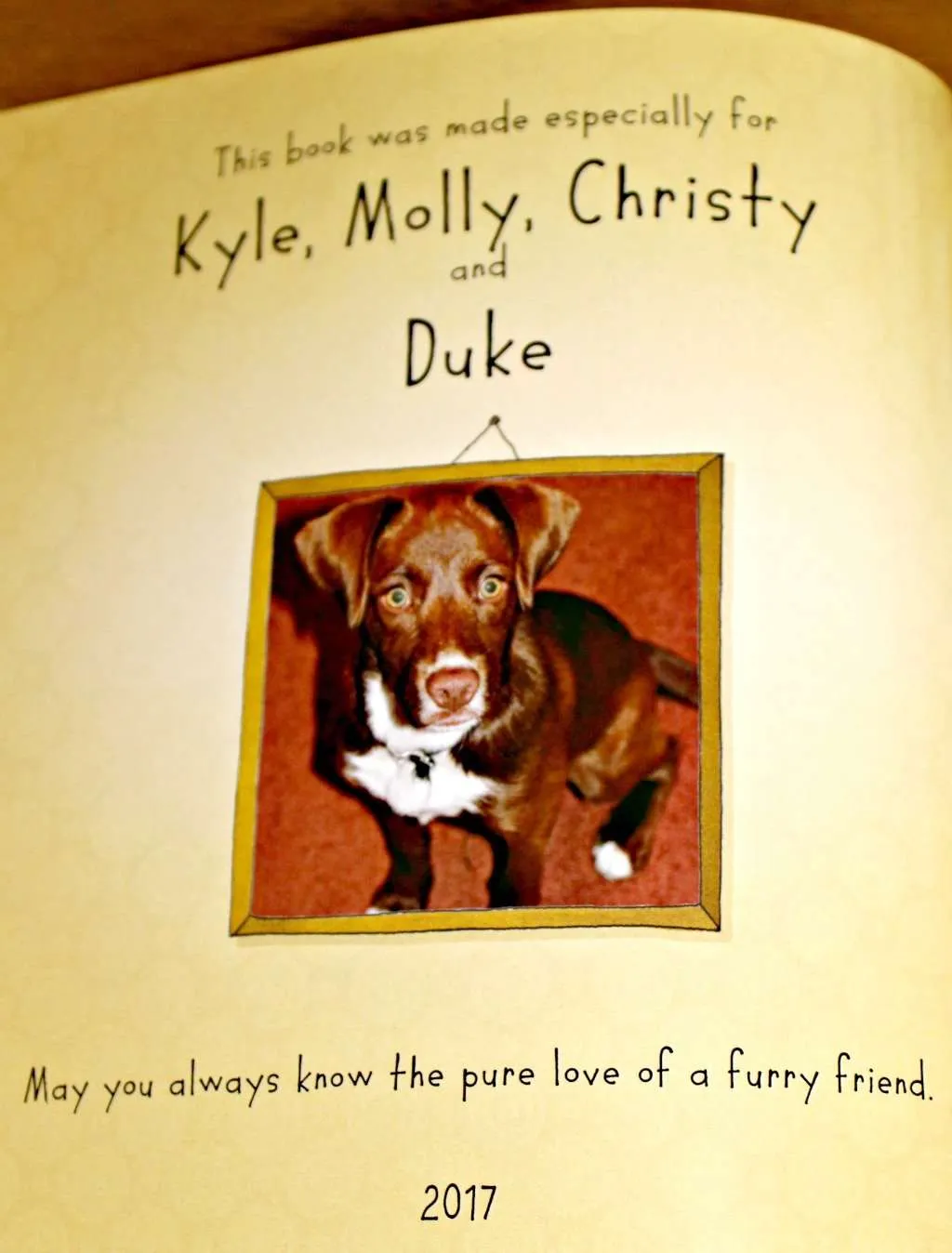 The front page of the personalized "If My Dog Could Talk" book.