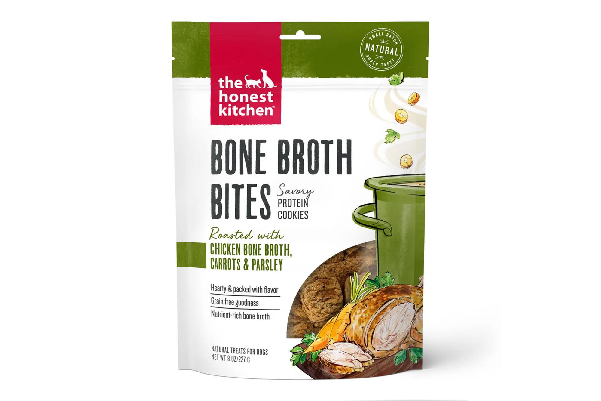 The Honest Kitchen Chicken Bone Broth Bites with Carrots.