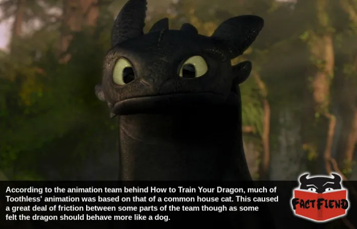 Toothless design inspired by cats, dogs, and dragons