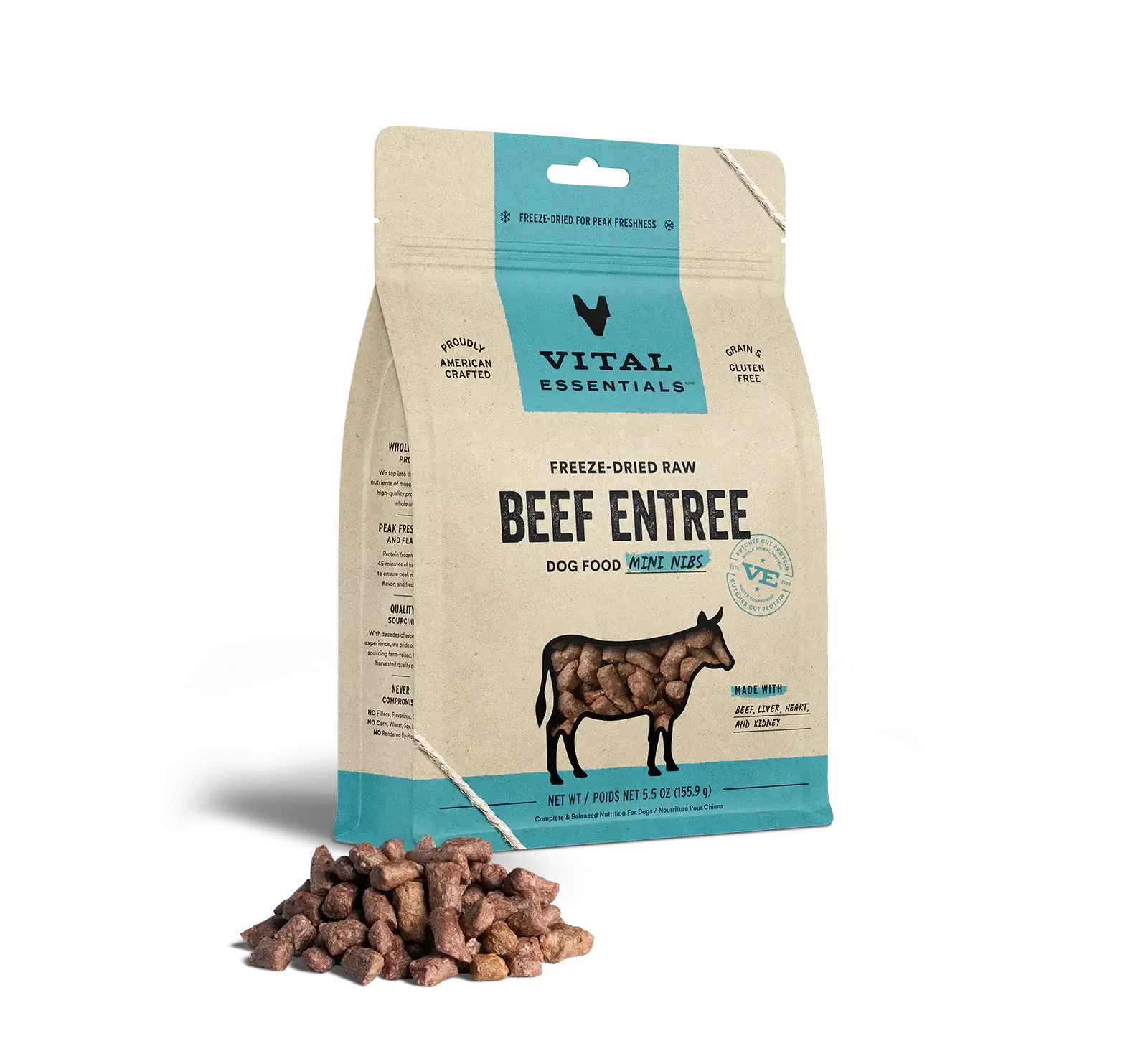 Vital Essentials Freeze-Dried Raw Beef Entrée Mini Nibs dog food