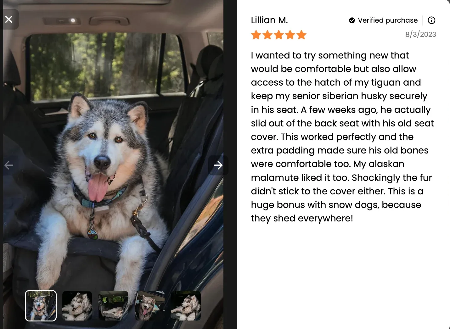 4Knines Rear Seat Cover protecting seats from pet travel messes