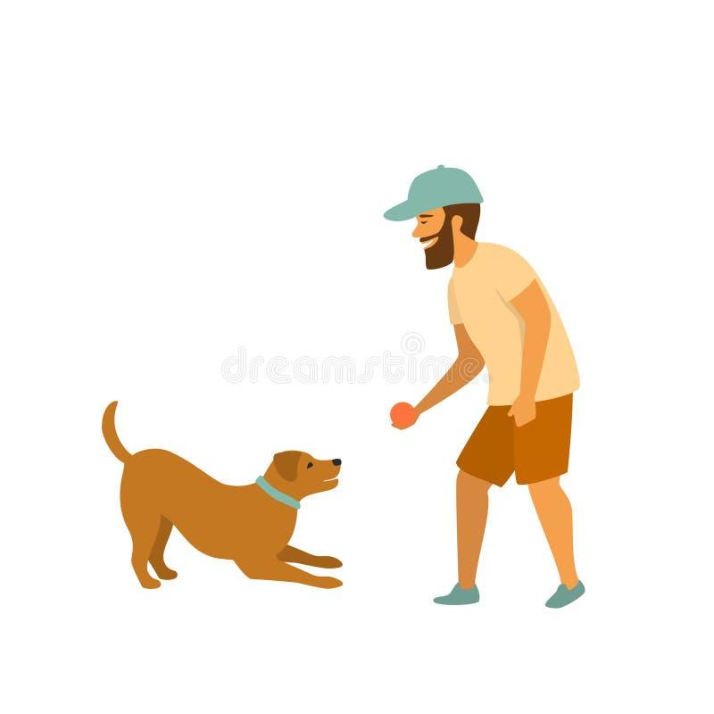 An owner and their energetic dog playing fetch in a sunny park, promoting an active lifestyle.