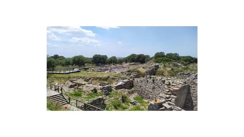 An illustrative depiction of the legendary Trojan Horse being brought into the city of Troy, exploring the question of was the trojan horse a real story.