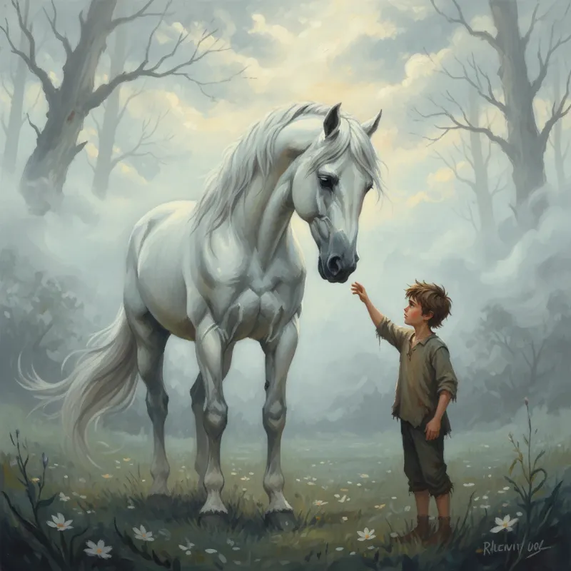 Symbolic representation of Artax, the loyal horse from The Neverending Story, evoking a sense of gentle strength and companionship.