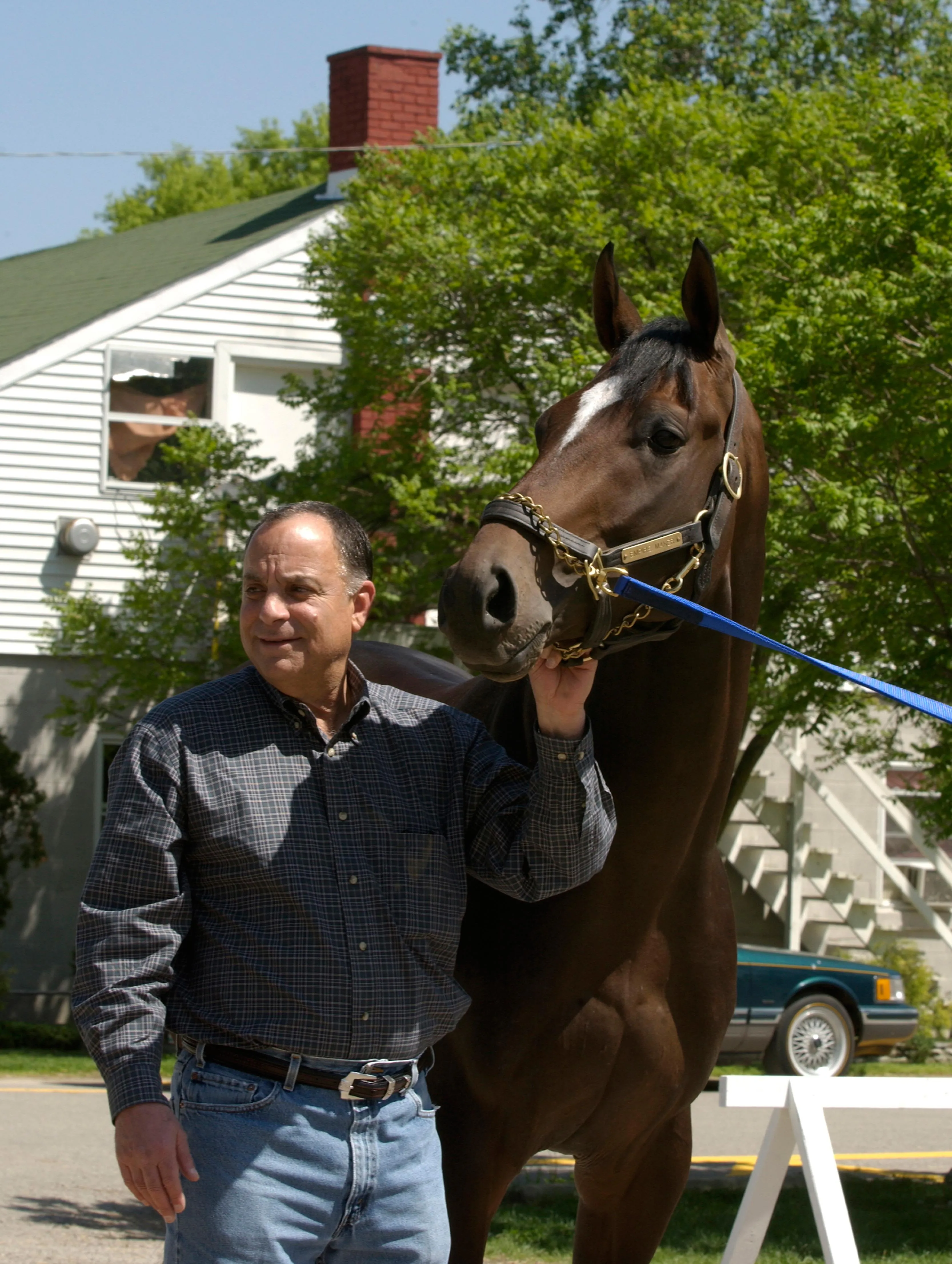 Bobby Frankel with his Belmont Stakes-winning trainee Empire Maker.