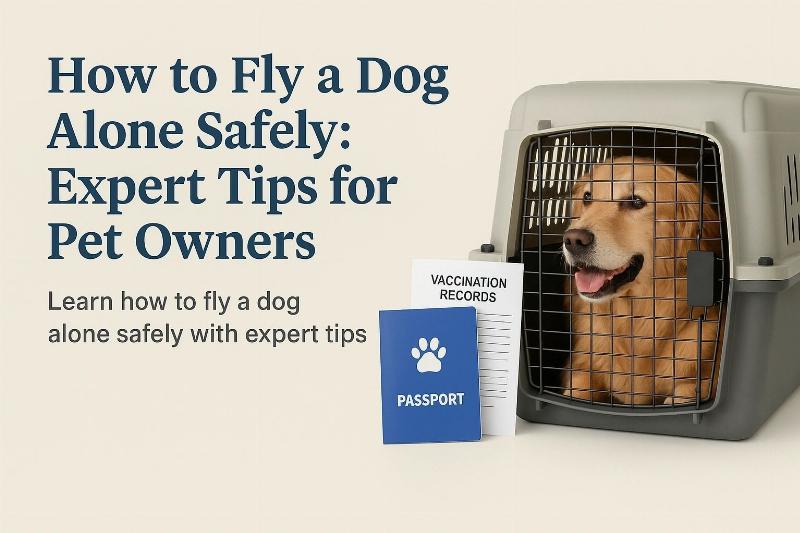 Clear and informative labeling on a dog's travel crate for airline transport