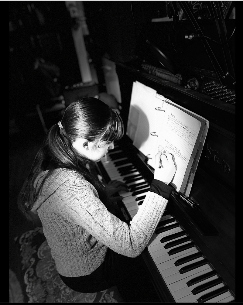 A writer looking at a blank page with a ghostly, magical horse rising from the paper, illustrating the concept of a creative story horse.