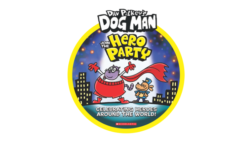 An exciting Dog Man book cover from Scholastic, featuring Dog Man in action.