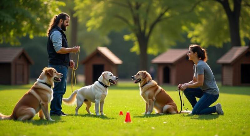 Eye-catching social media post for a dog training business, showcasing a happy dog and clear call-to-action for training services.