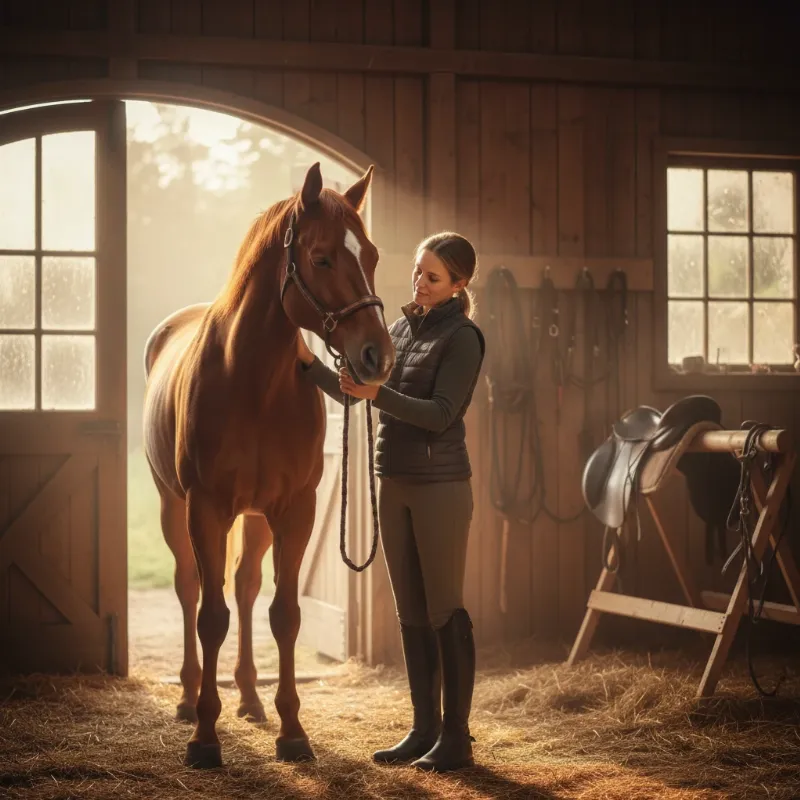 A beginner's first horse riding story experience in an arena with a calm, patient horse