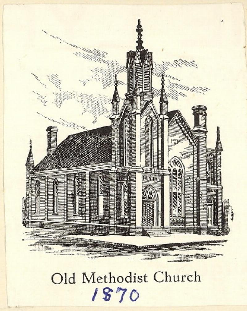 A vintage, sepia-toned image representing the history of horse racing in St Louis with an old-style grandstand.