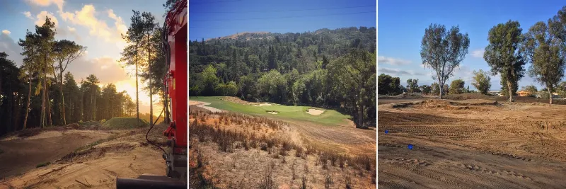 A rider on a well-groomed horse looking out over a canyon with the Los Angeles skyline faint in the distance, embodying the unique mix of city and nature in LA's equestrian scene
