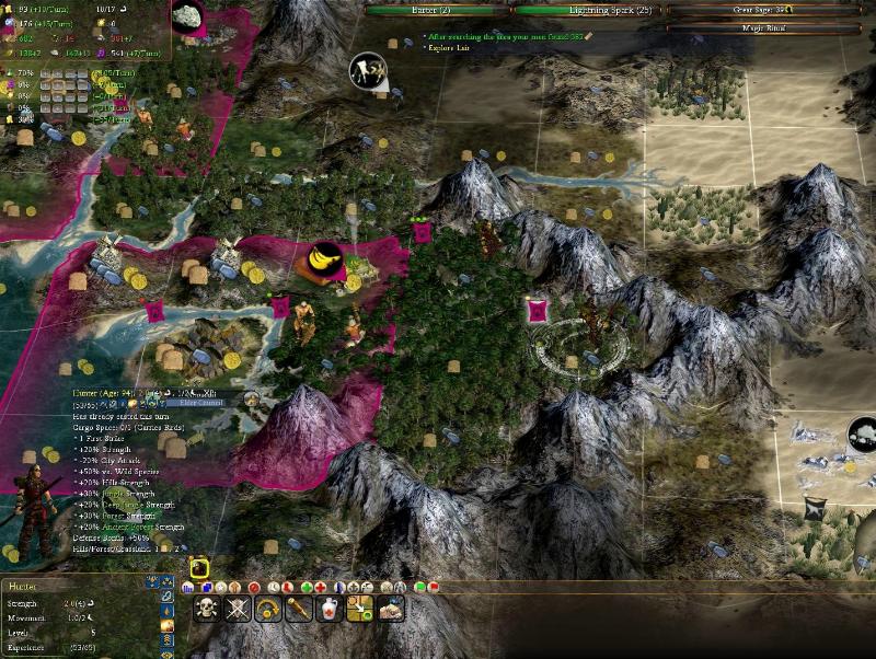 A mage intently studies a glowing, magical interface showing a horse's skill tree