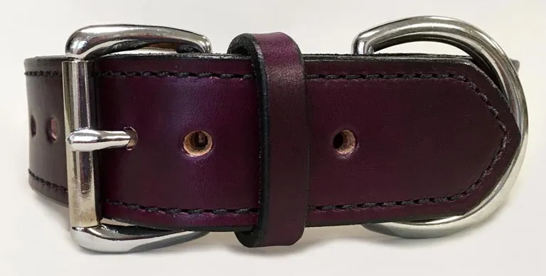Plain Leather Rugged Dog Collar.