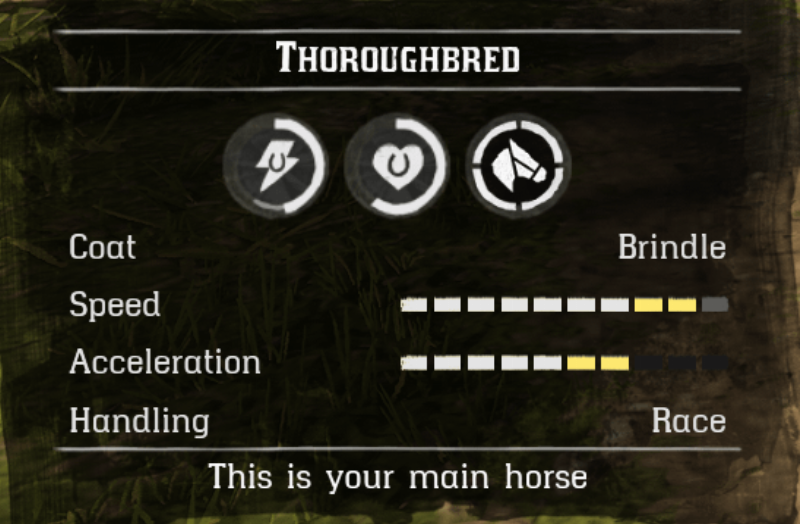 A detailed chart comparing the stats of the best horse to buy rdr2 story, highlighting speed, health, and stamina bars for different breeds.