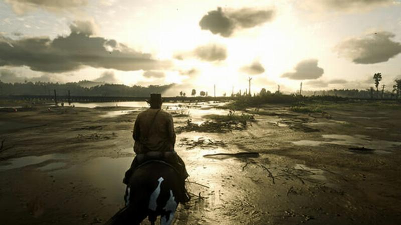 A conceptual image showing the Red Dead Redemption 2 game folder with mod files highlighted, representing the process of installing mods to get RDR2 online horses in story mode.