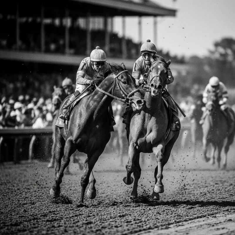 The savage horse photo story is perfectly captured in the iconic 1980 photograph where one racehorse bites another during the Tremont Stakes.