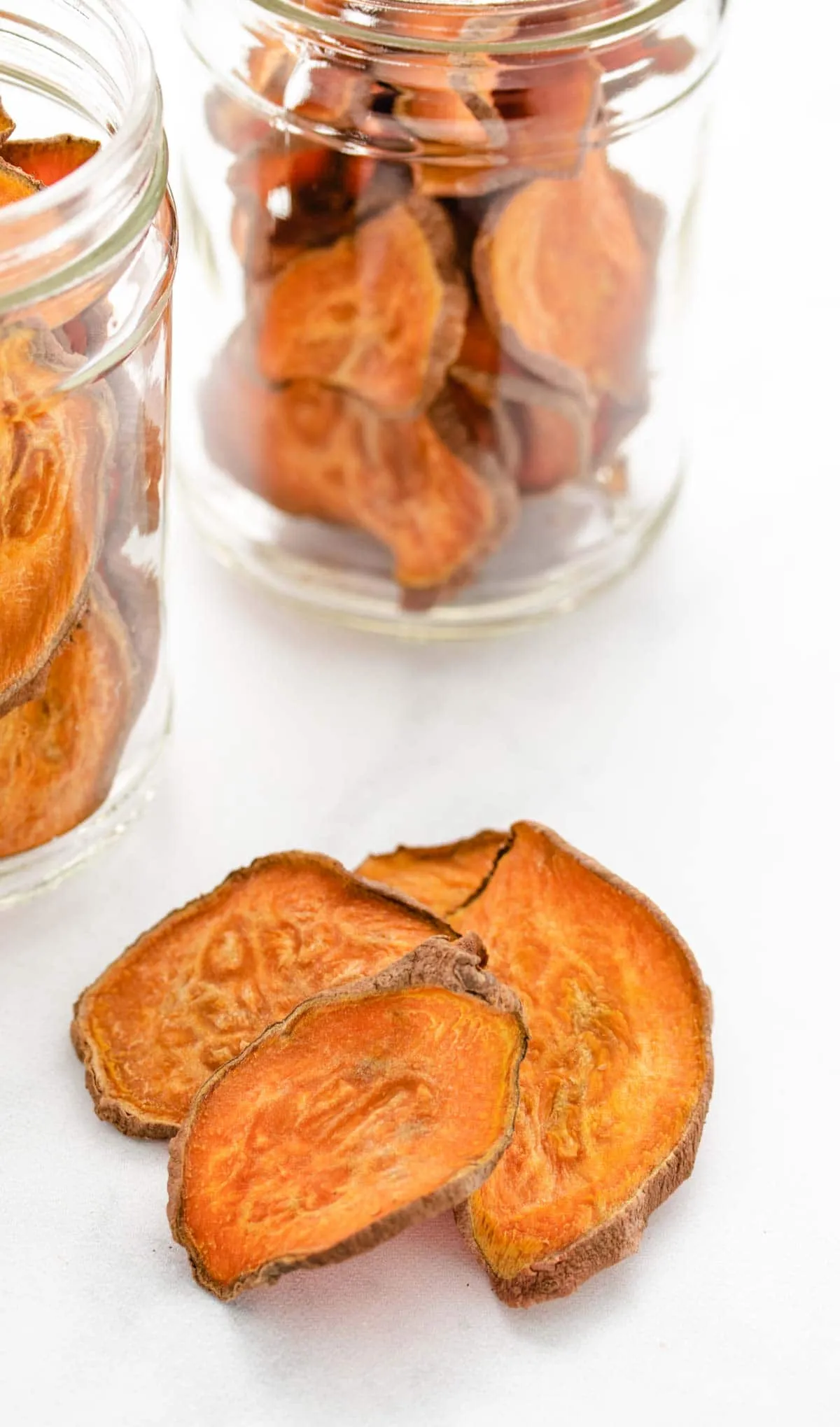 Sweet potato dog treats in a jar.