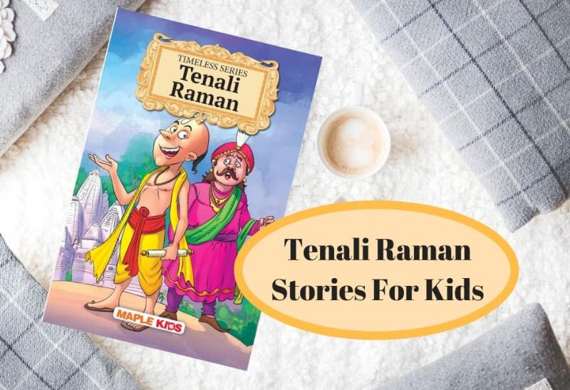 An illustration of Tenali Rama in the court of King Krishnadevaraya, discussing the famous Tenali Rama horse story in Tamil folklore.