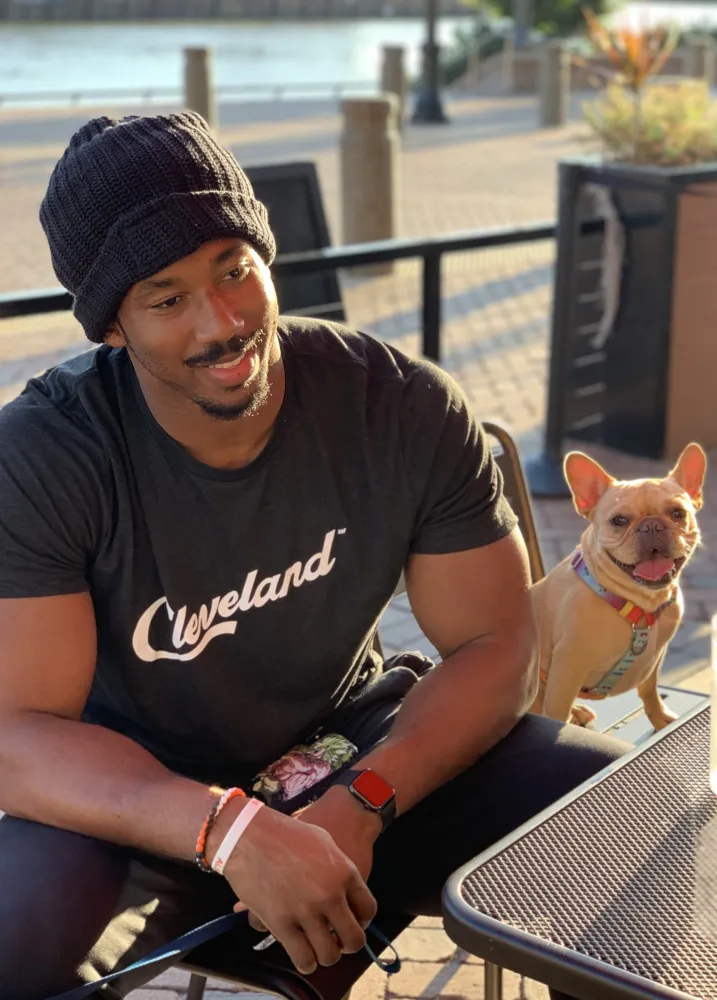 VinceCincy with Myles Garrett of the Cleveland Browns