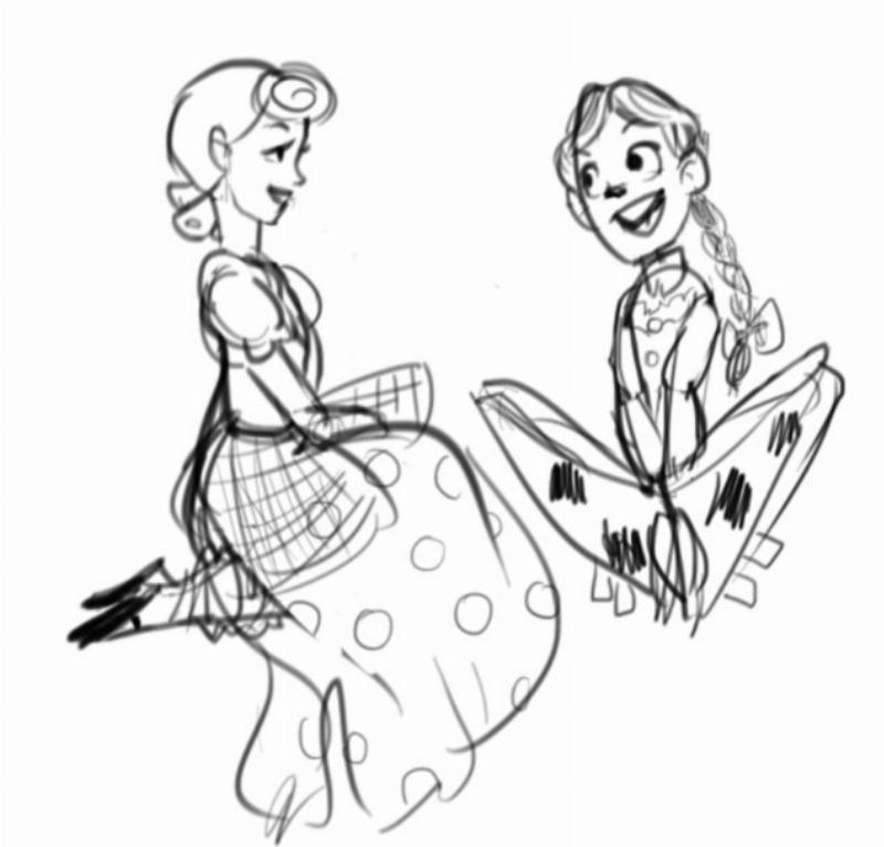 Bullseye, the horse from Toy Story, standing faithfully next to Woody, illustrating their strong bond and friendship.