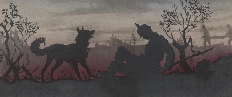 brave WWI dogs serving as messengers and sentries on the battlefield