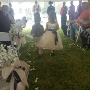 Chad and Katie during their wedding ceremony